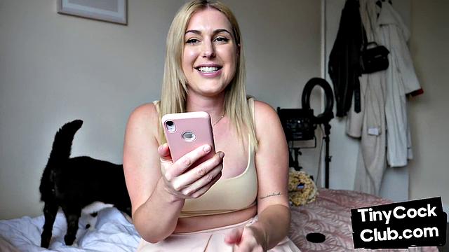 SPH solo busty dom makes fun of small cocks from phone