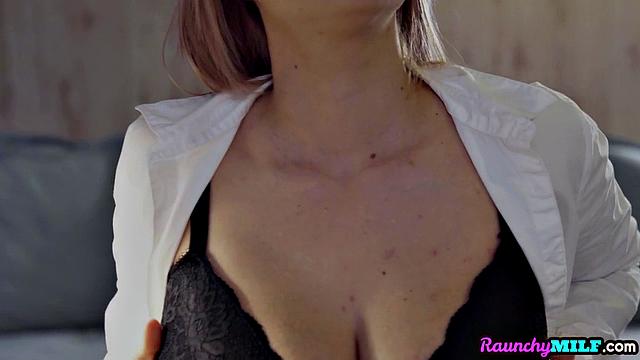 Big-titted classy MILF rides stud