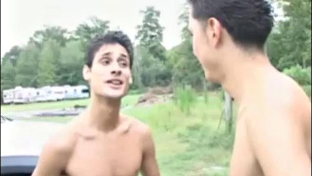 Young Gun and Kaden Roads get into a water fight, while washing the car. The boys swap kisses, before Young Gun throws Kaden on the hood of the car and sucks him off. Watch these smoking hot boys as they suck and squirt more than just water.