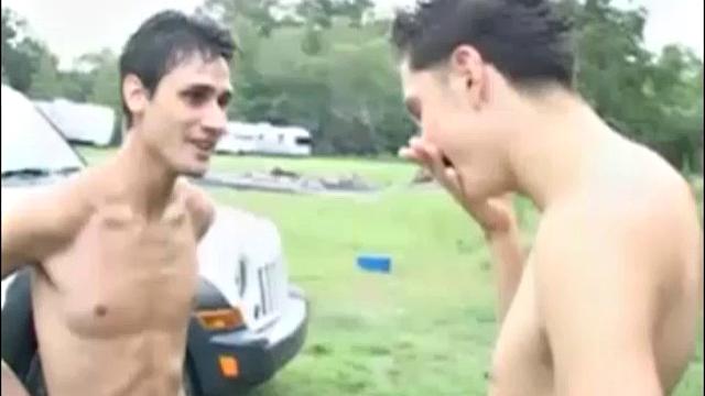 Young Gun and Kaden Roads get into a water fight, while washing the car. The boys swap kisses, before Young Gun throws Kaden on the hood of the car and sucks him off. Watch these smoking hot boys as they suck and squirt more than just water.