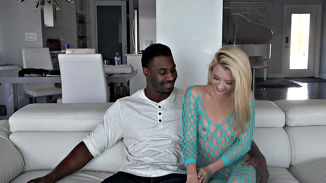 Petite Hot Blonde Riley Star Takes BBC For Her First IR