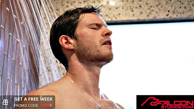 FalconStudios - Hot JOCK STROKES His Uncut Cock In Shower