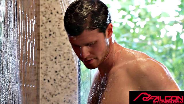 FalconStudios - Hot JOCK STROKES His Uncut Cock In Shower