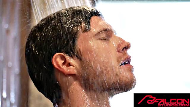 FalconStudios - Hot JOCK STROKES His Uncut Cock In Shower