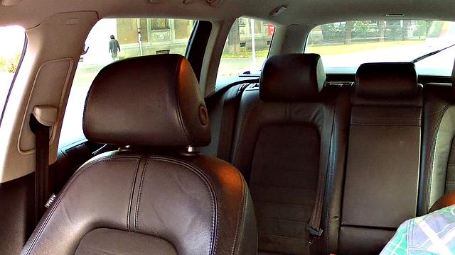 Brunette bombshell bangs cabby to get on time for her flight