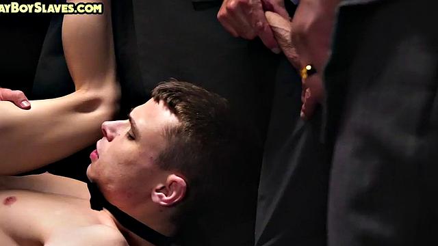 Tiny twink rimmed and fucked by DILF in voyeur sex