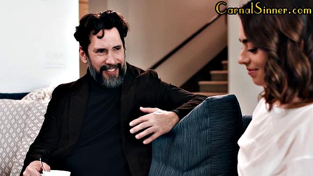 Stunning babe banged by DILF