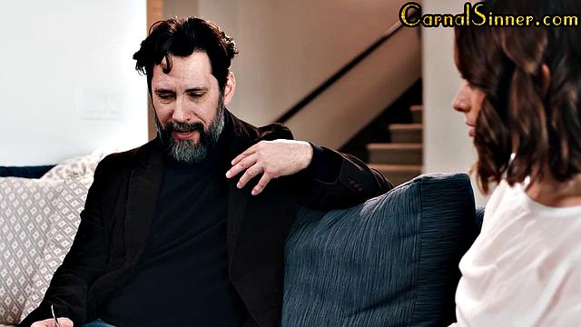 Stunning babe banged by DILF