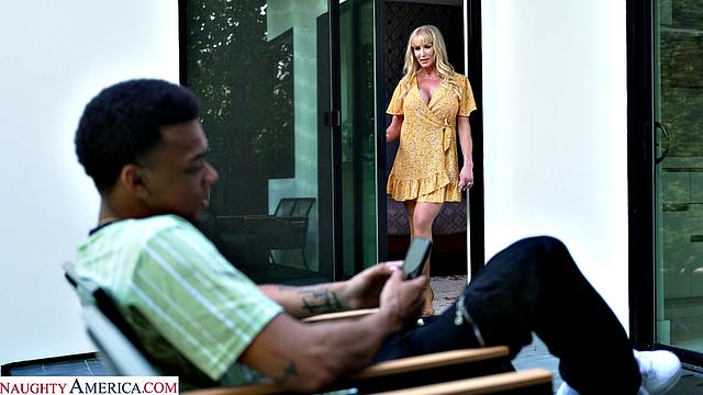 Blonde MILF Honey Heston Bangs and Blows Son's Pal's BBC