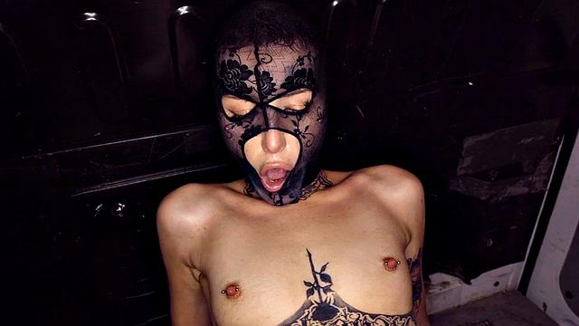 Fake priest picks up masked inked slut with pierced body