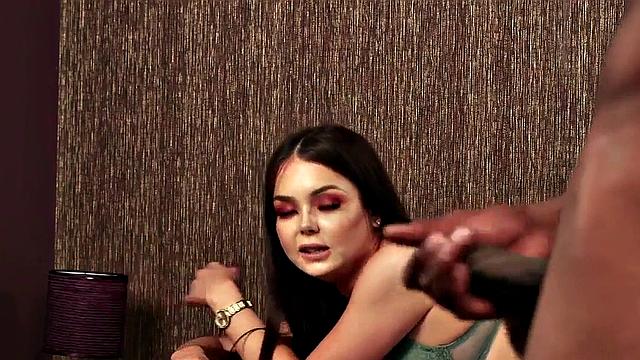 CFNM Brit voyeur teases Black man who jerks off on her