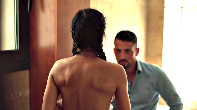 Slutty babe enjoys fucking hard in pussy by big white dick