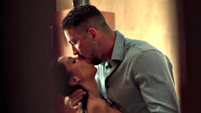 Slutty babe enjoys fucking hard in pussy by big white dick