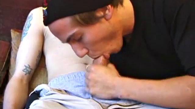 Shane and Brock sit side-by-side and begin watching their porn, while getting themselves ready for their task. Soon hands find their way into their pants. Cock in hand, Brock strokes and soon both he and Shane are stripping naked.