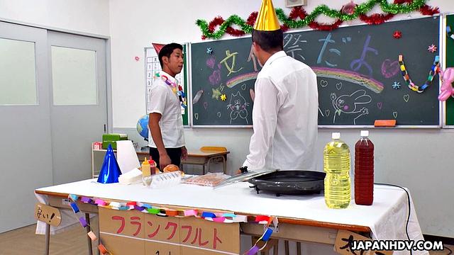 Mira Hasegawa caught between two teachers, and apparently homework wasn't the only thing due today
