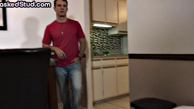 Real muscled jock solo wanks cock until cumshot