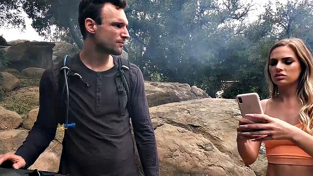 Petite Teen Deepthroats and Fucks A Fat Cock After Picked Up By A Hiker