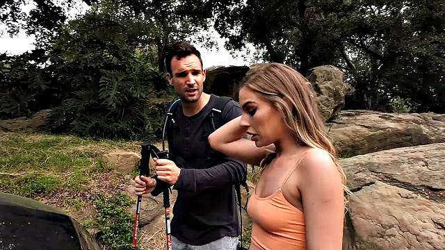 Petite Teen Deepthroats and Fucks A Fat Cock After Picked Up By A Hiker