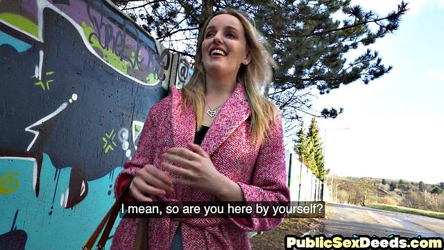 Real amateur ravaged outdoors POV