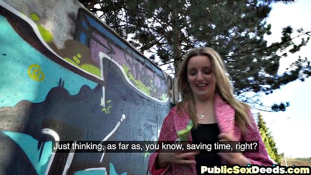 Real amateur ravaged outdoors POV