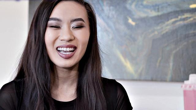 Greedy Asian babe in nylons fucked by doctor in his office
