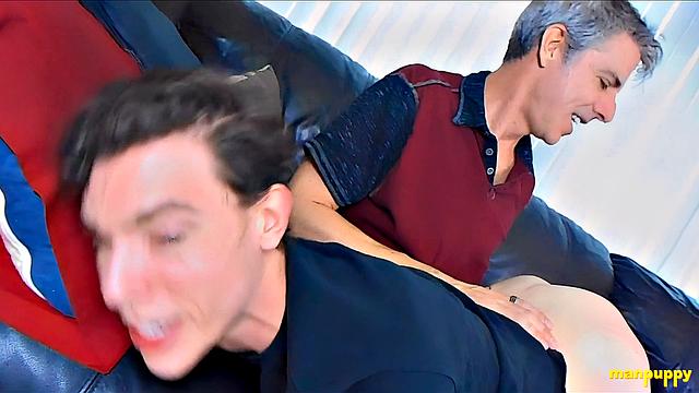 Spanking for Brat Step-Son - Aiden Valentine & Richard Lennox