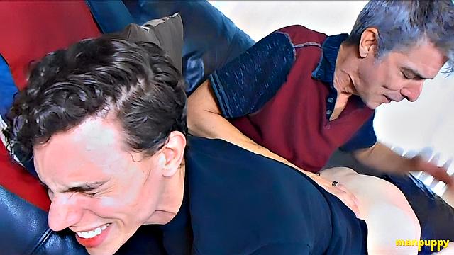 Spanking for Brat Step-Son - Aiden Valentine & Richard Lennox