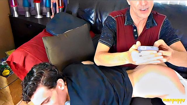 Spanking for Brat Step-Son - Aiden Valentine & Richard Lennox