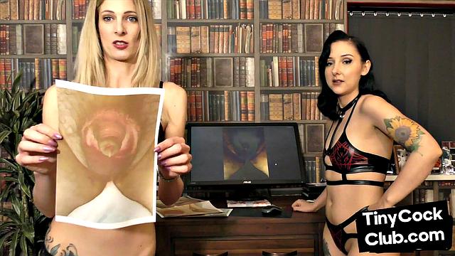 SPH dominas in leather humiliate small cock losers