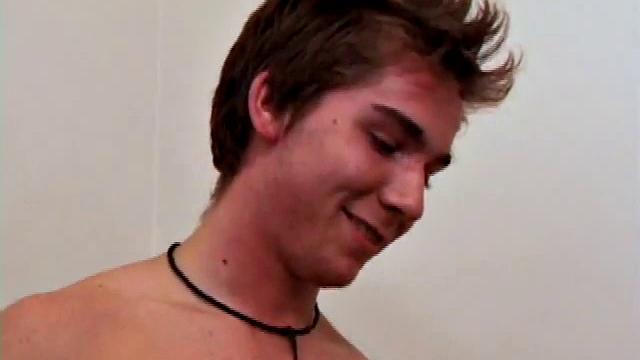 Brock identifies as straight and he has hooked up with Kyle in this first time anal scene. The boys begin by kissing and stripping. Soon Kyle is sucking Brock's dick and they switch into a 69 with both lying on their sides.