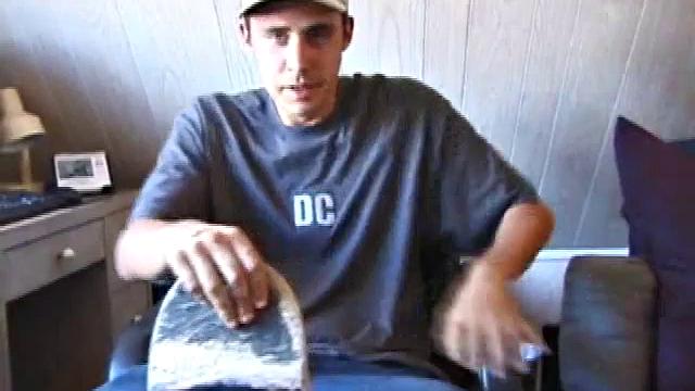 This 21 year old skater boy reclines on a sofa and rubs himself through his jeans. Getting harder, Mark shows off his nice boner while staring into the camera.