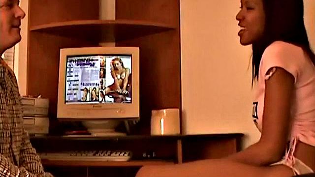 Gorgeous ebony sucking on hard dick in POV scene