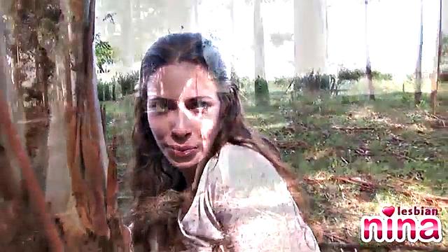 Sexy lesbian nina touches herself