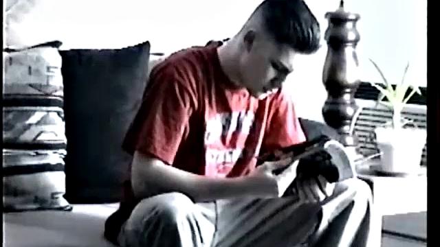 Vinnie has Tony watching a porno flick, where the girl is rimming out the guy's ass and he's fascinated. So, after he has the boy moaning and squirming the legs go up and Vinnie eats his ass.