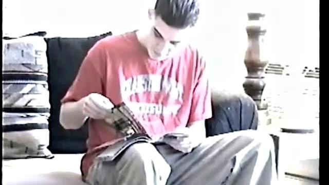 Vinnie has Tony watching a porno flick, where the girl is rimming out the guy's ass and he's fascinated. So, after he has the boy moaning and squirming the legs go up and Vinnie eats his ass.