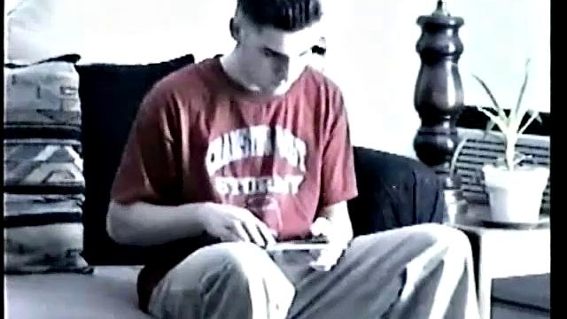 Vinnie has Tony watching a porno flick, where the girl is rimming out the guy's ass and he's fascinated. So, after he has the boy moaning and squirming the legs go up and Vinnie eats his ass.