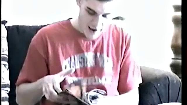 Vinnie has Tony watching a porno flick, where the girl is rimming out the guy's ass and he's fascinated. So, after he has the boy moaning and squirming the legs go up and Vinnie eats his ass.