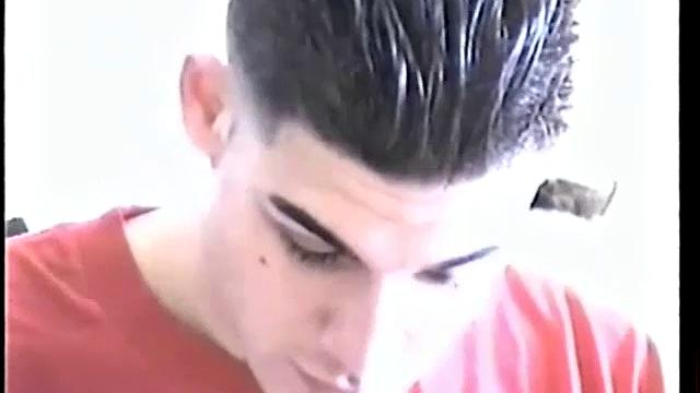 Vinnie has Tony watching a porno flick, where the girl is rimming out the guy's ass and he's fascinated. So, after he has the boy moaning and squirming the legs go up and Vinnie eats his ass.