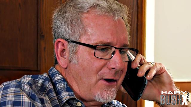 Hairy coed cockriding grandpa