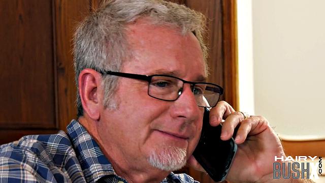 Hairy coed cockriding grandpa