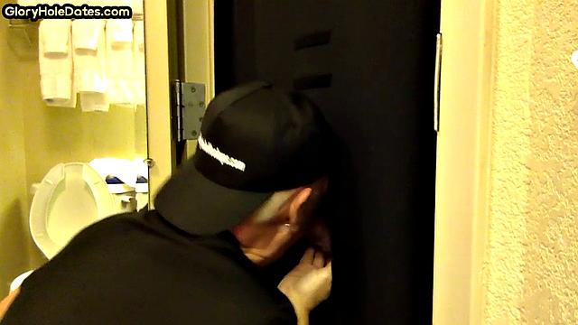 Greedy gloryhole DILF sucks cock in homemade video