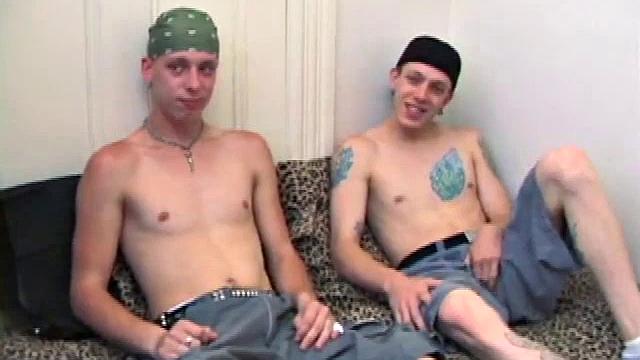 Roar joins Shane on the bed, and quickly whips out his cock. Roar loves sucking, and Shane shoots his load. Rejoin as Shane tries sucking Roar's dick.