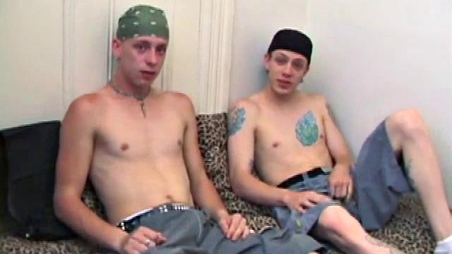 Roar joins Shane on the bed, and quickly whips out his cock. Roar loves sucking, and Shane shoots his load. Rejoin as Shane tries sucking Roar's dick.