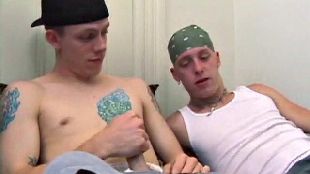 Roar joins Shane on the bed, and quickly whips out his cock. Roar loves sucking, and Shane shoots his load. Rejoin as Shane tries sucking Roar's dick.