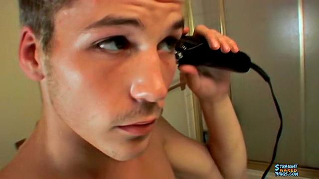 Hot, Young Badboy Gets a Haircut and Jerks Off - Puppy