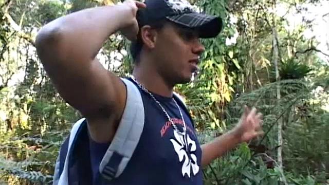 I couldn't believe this guy, I walk away for 5 minutes and I come back and he's naked and stroking his cock! I decided to hide and watch for a while, because it was turning me on.