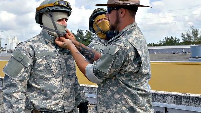 Amateur military stud fucks ass on sergeant demand