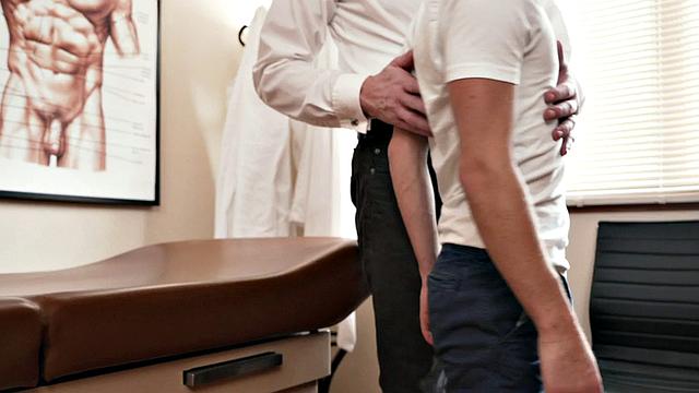 Petite twink toyed with by DILF doctor