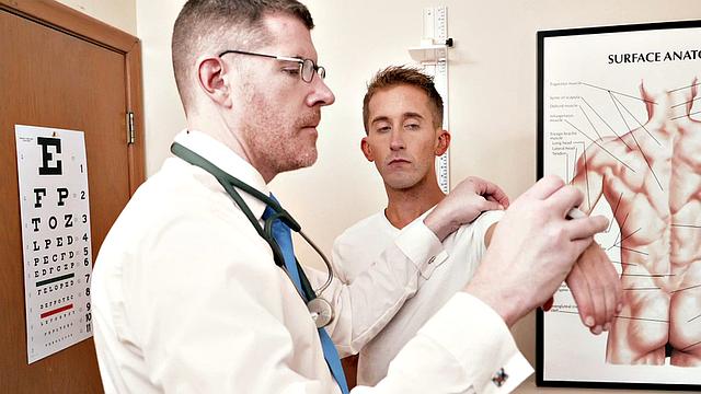 Petite twink toyed with by DILF doctor