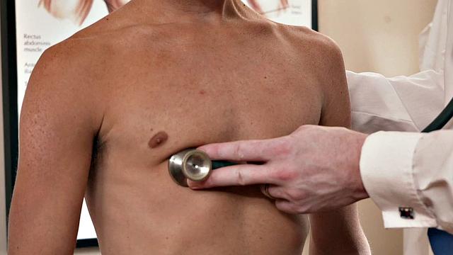 Petite twink toyed with by DILF doctor